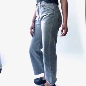 Vintage grey denim Wrangler jeans size 28, contemp womens 26 high waist